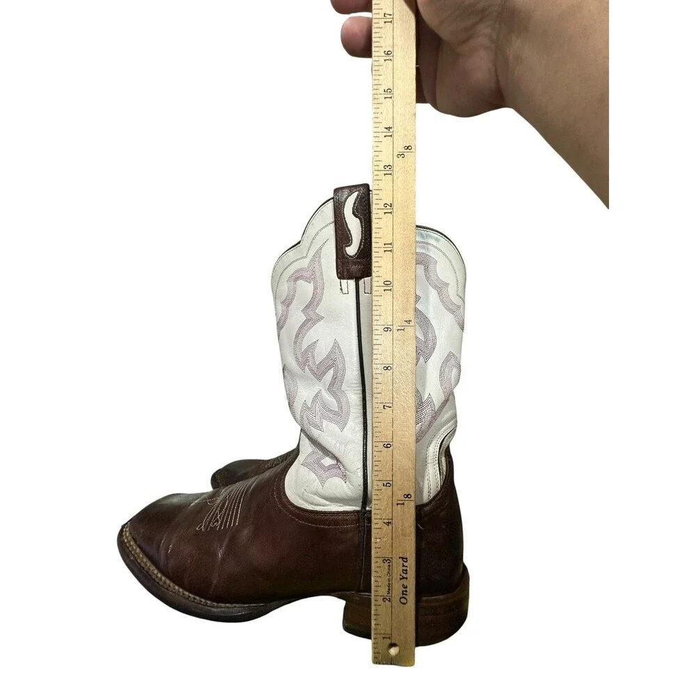 Ariat Nitro Western Boots Mens 10 EE White Pink Square Toe Cowboy ATS 10006833
